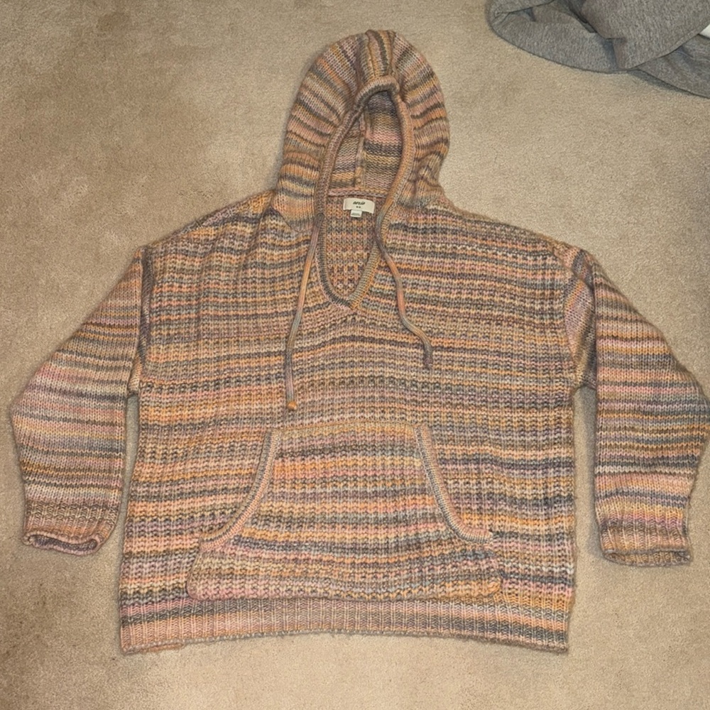 Aerie medium knitted cozy/soft pink/purple hoodie
